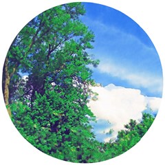 Drawing Of A Summer Day Wooden Puzzle Round by Fractalsandkaleidoscopes