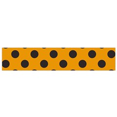 Polka Dots Black On Honey Orange Small Flano Scarf