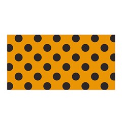 Polka Dots Black On Honey Orange Satin Wrap