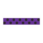 Polka Dots Black On Imperial Purple Flano Scarf (Mini) Back