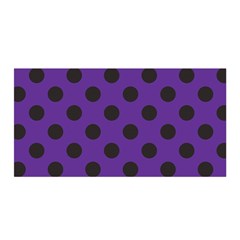 Polka Dots Black On Imperial Purple Satin Wrap by FashionBoulevard