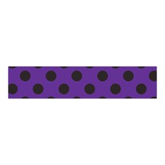 Polka Dots Black On Imperial Purple Velvet Scrunchie by FashionBoulevard