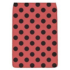 Polka Dots Black On Indian Red Removable Flap Cover (l) by FashionBoulevard