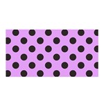 Polka Dots Black On Lavender Purple Satin Wrap Front