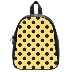 Polka Dots Black On Mellow Yellow School Bag (small) by FashionBoulevard