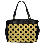 Polka Dots Black On Mellow Yellow Oversize Office Handbag Front