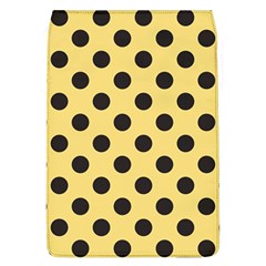 Polka Dots Black On Mellow Yellow Removable Flap Cover (l) by FashionBoulevard