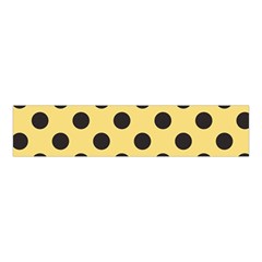 Polka Dots Black On Mellow Yellow Velvet Scrunchie by FashionBoulevard