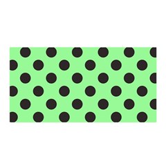 Polka Dots Black On Mint Green Satin Wrap by FashionBoulevard