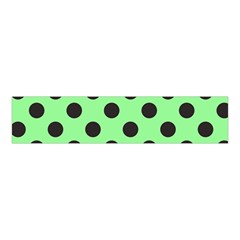 Polka Dots Black On Mint Green Velvet Scrunchie by FashionBoulevard