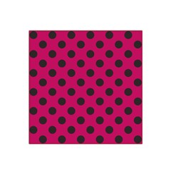 Polka Dots Black On Peacock Pink Satin Bandana Scarf by FashionBoulevard