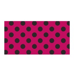 Polka Dots Black On Peacock Pink Satin Wrap by FashionBoulevard