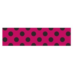 Polka Dots Black On Peacock Pink Satin Scarf (oblong) by FashionBoulevard