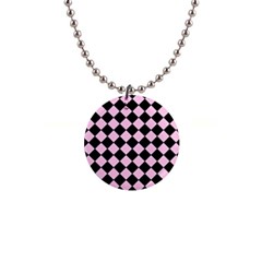 Block Fiesta   Blush Pink Black 1  Button Necklace by FashionBoulevard