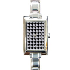 Block Fiesta   Cloudy Grey Black Rectangle Italian Charm Watch by FashionBoulevard