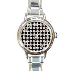 Block Fiesta Black And Abalone Grey Round Italian Charm Watch by FashionBoulevard