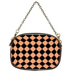 Block Fiesta Black And Cantaloupe Orange Chain Purse (Two Sides) Front