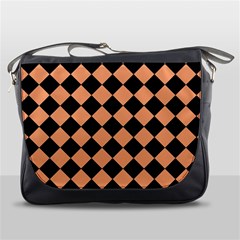 Block Fiesta Black And Cantaloupe Orange Messenger Bag by FashionBoulevard