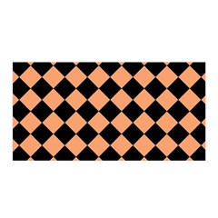 Block Fiesta Black And Cantaloupe Orange Satin Wrap by FashionBoulevard