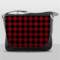 Block Fiesta Black And Carmine Red  Messenger Bag by FashionBoulevard