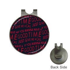 Motivational Phrase Motif Typographic Collage Pattern Hat Clips With Golf Markers by dflcprintsclothing