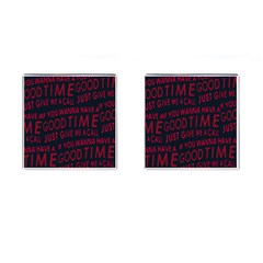 Motivational Phrase Motif Typographic Collage Pattern Cufflinks (square) by dflcprintsclothing