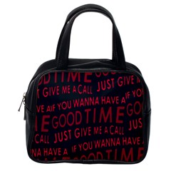 Motivational Phrase Motif Typographic Collage Pattern Classic Handbag (one Side)