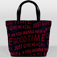 Motivational Phrase Motif Typographic Collage Pattern Bucket Bag by dflcprintsclothing