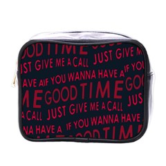 Motivational Phrase Motif Typographic Collage Pattern Mini Toiletries Bag (one Side)