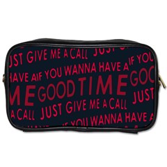 Motivational Phrase Motif Typographic Collage Pattern Toiletries Bag (one Side) by dflcprintsclothing