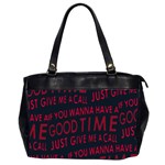 Motivational Phrase Motif Typographic Collage Pattern Oversize Office Handbag (2 Sides) Front