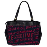 Motivational Phrase Motif Typographic Collage Pattern Oversize Office Handbag (2 Sides) Back