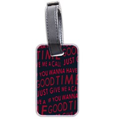 Motivational Phrase Motif Typographic Collage Pattern Luggage Tag (two Sides)