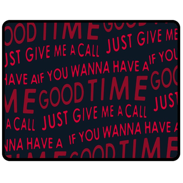 Motivational Phrase Motif Typographic Collage Pattern Double Sided Fleece Blanket (Medium) 