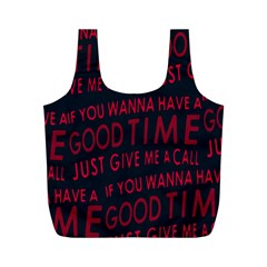 Motivational Phrase Motif Typographic Collage Pattern Full Print Recycle Bag (m) by dflcprintsclothing