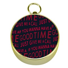 Motivational Phrase Motif Typographic Collage Pattern Gold Compasses by dflcprintsclothing