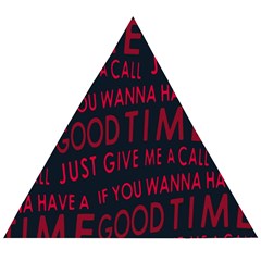 Motivational Phrase Motif Typographic Collage Pattern Wooden Puzzle Triangle by dflcprintsclothing