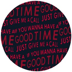 Motivational Phrase Motif Typographic Collage Pattern Wooden Puzzle Round