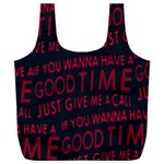 Motivational Phrase Motif Typographic Collage Pattern Full Print Recycle Bag (XXL) Front