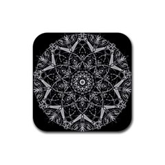 Black And White Pattern Rubber Coaster (square)  by Sobalvarro