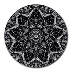 Black And White Pattern Round Mousepads