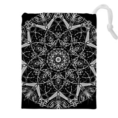 Black And White Pattern Drawstring Pouch (4xl)