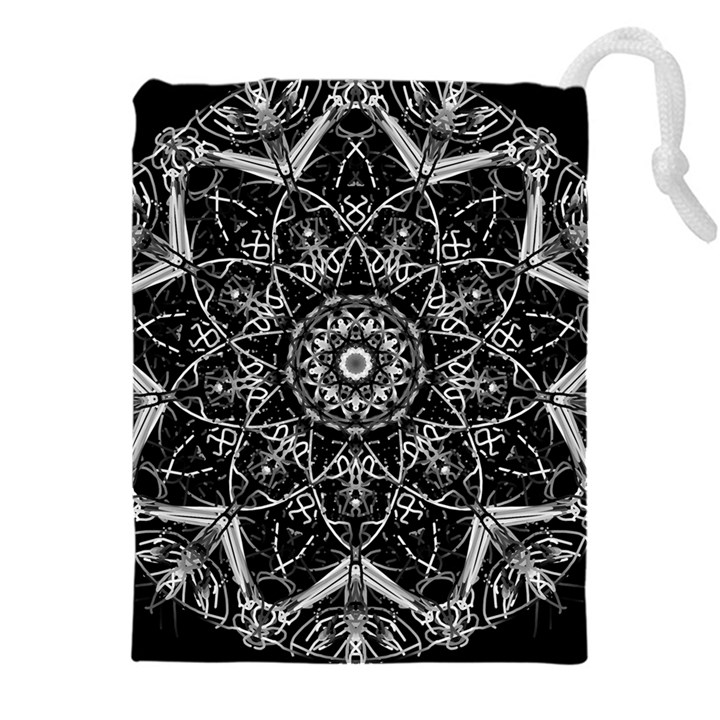 Black And White Pattern Drawstring Pouch (5XL)