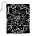 Black And White Pattern Drawstring Pouch (5XL) Back