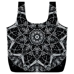 Black And White Pattern Full Print Recycle Bag (xxxl)