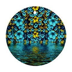 Flower Island And A Horizon Ornament (round) by pepitasart