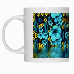 Flower Island And A Horizon White Mugs by pepitasart