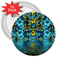 Flower Island And A Horizon 3  Buttons (10 Pack)  by pepitasart