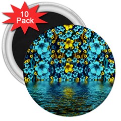 Flower Island And A Horizon 3  Magnets (10 Pack)  by pepitasart