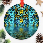 Flower Island And A Horizon Round Ornament (Two Sides) Front